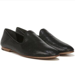 Vince. Shoes Women's Size 6.5 Black - Marley Snakeskin Venetian Loafers‎